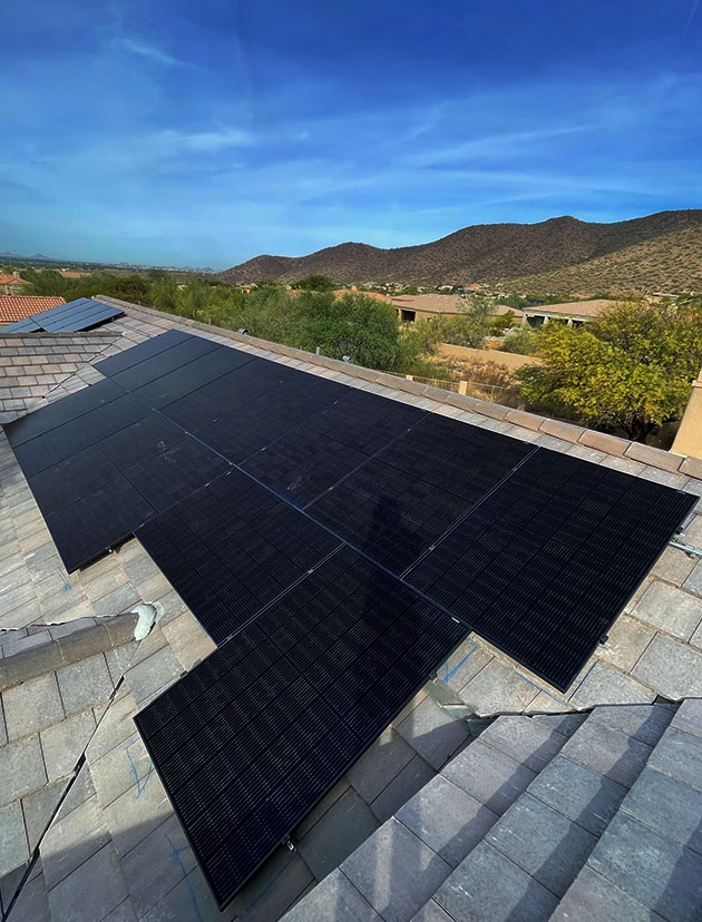 Arizona Solar panels on a home.